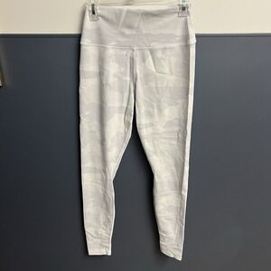 Alo Yoga High Waist Vapor Performance Legging Grey Camouflage Camo Sz Medium